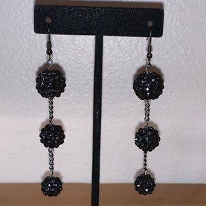 Black Bead Earrings
